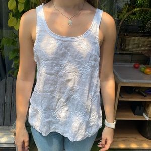 CP Shades Claire Embroidered Linen/Cotton Tank